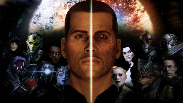 Commander Shepard and crew from Mass Effect
