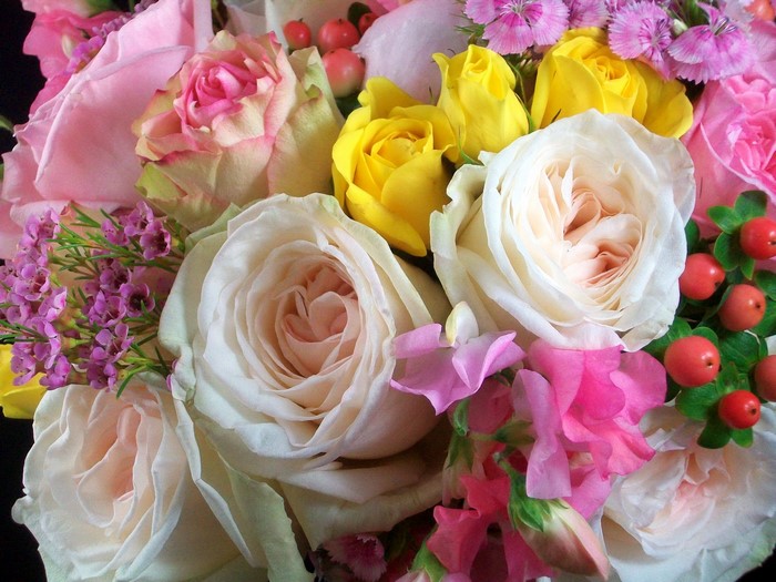 Bouquet of Roses and Other Flowers