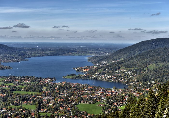 View of Rottach-Egern, Bavaria from above