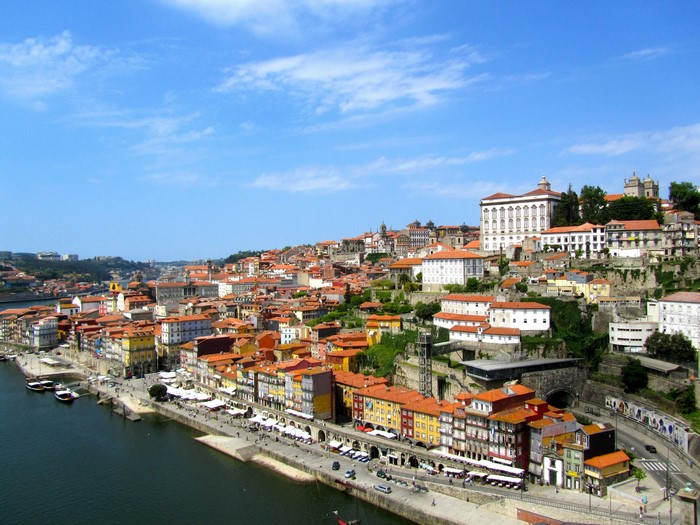 Porto, Portugal cityscape with river and buildings