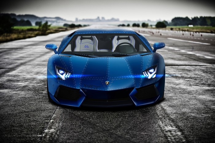 Blue Lamborghini Aventador LP700-4 by Aksyonov Nikita Andreevich