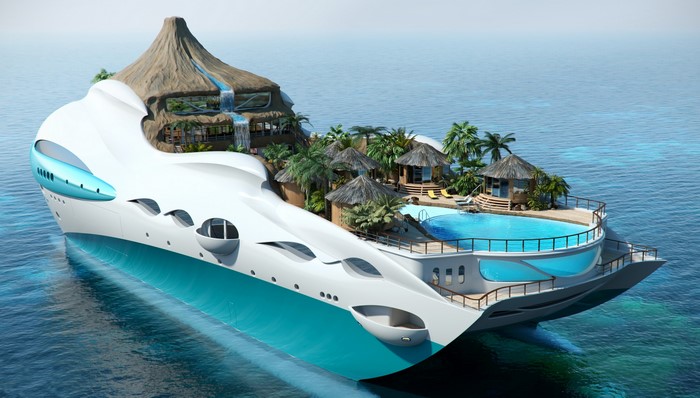 Luxury Superyacht Tropical Island Paradise