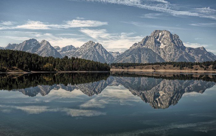 Oxbow Bend Grand Teton Wyoming Mountains Lake USA