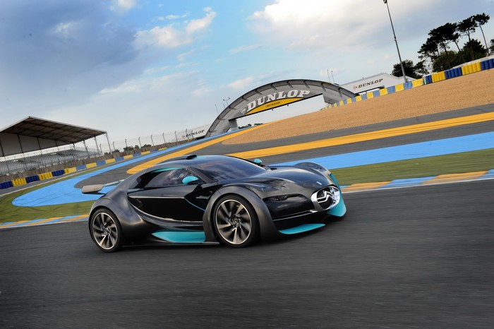 Citroen Survolt concept car on a race track