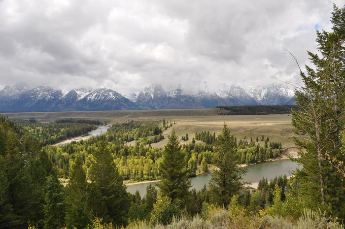 Grand Teton National Park with Mountains and River