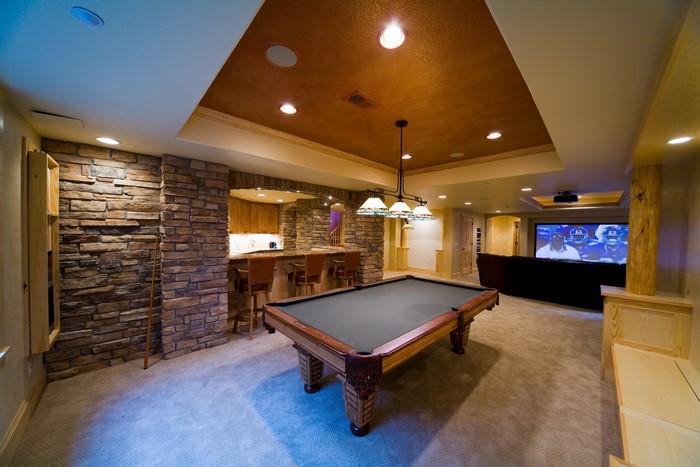 Billiards Room with Bar and Home Theater