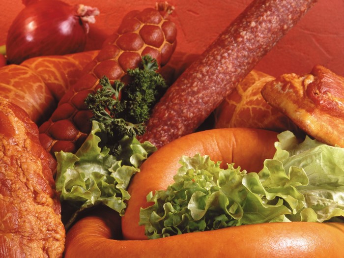 Assortment of meat products and vegetables