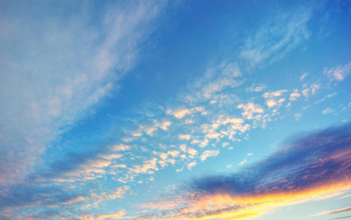 Sky with clouds at sunset