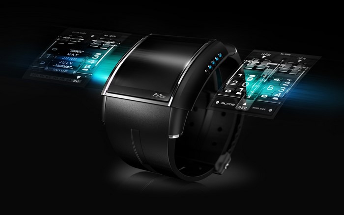 HD3 Slyde watch with holographic displays