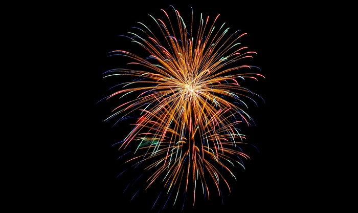 Colorful fireworks exploding in the night sky