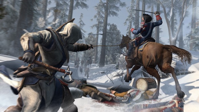 Assassin's Creed 3 Warriors fighting in snow