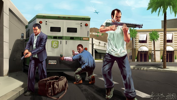 GTA 5 4K Action Scene with Three Men
