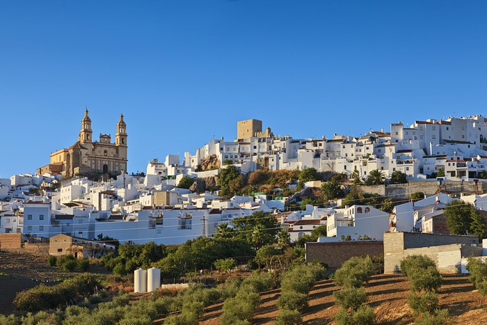 Olvera Andalusia Spain white houses and church