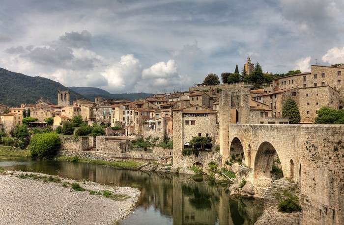 Medieval bridge and town in Spain
