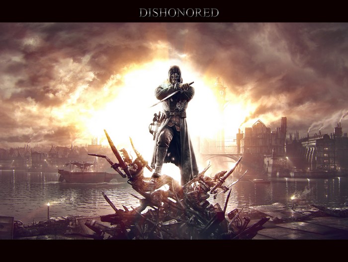 Corvo Attano from Dishonored standing on debris
