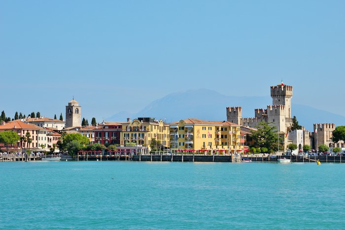 Sirmione, Lombardy, Italy with castle and lake