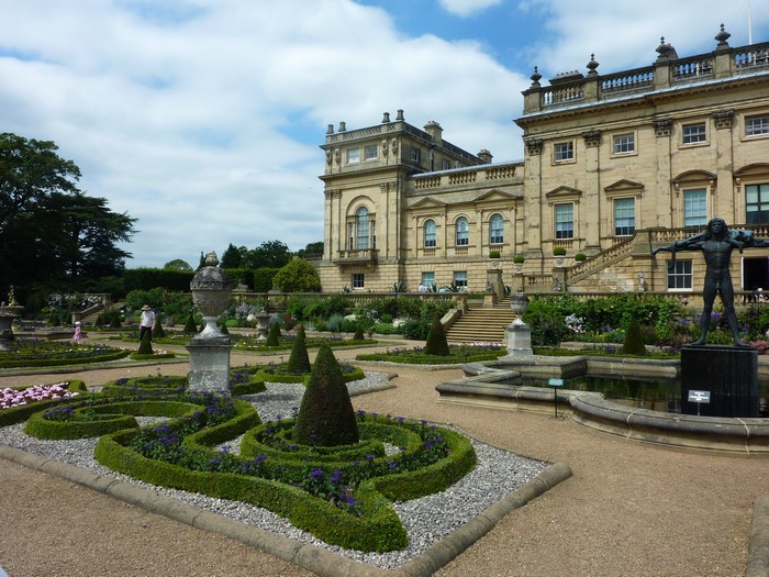 Harewood House Gardens with Statue