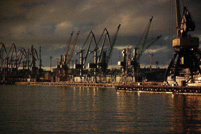 Klaipeda port cranes in Lithuania