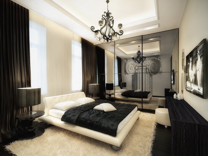 Modern Bedroom with Black and White Decor