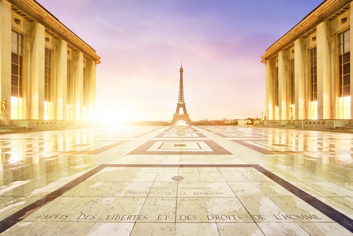 Eiffel Tower and Palais de Chaillot, Paris, France