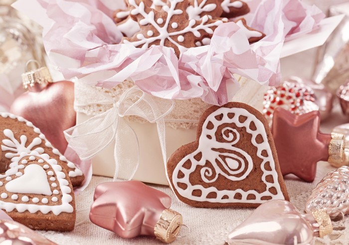 Christmas gingerbread cookies and ornaments
