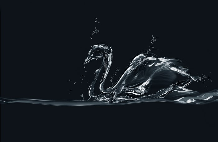 Swan made of water