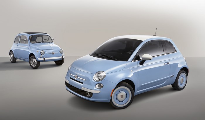 2013 Fiat 500 1957 Edition and vintage Fiat 500