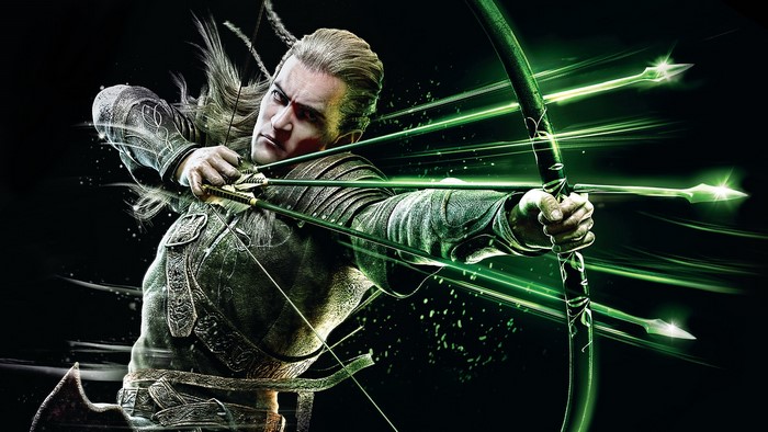Legolas from The Lord of the Rings shooting arrows
