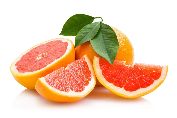 Grapefruits with leaves