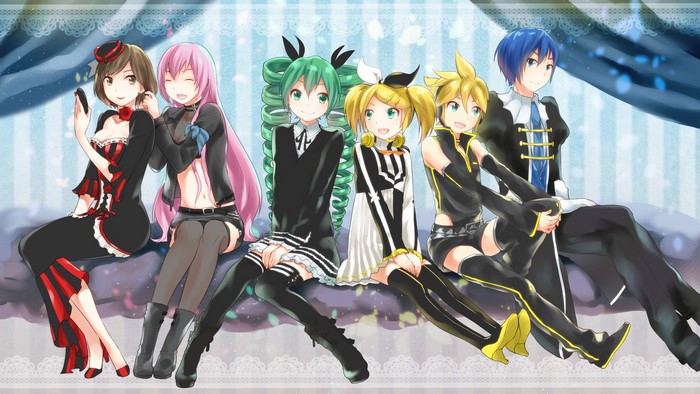 Vocaloid characters Hatsune Miku, Luka Megurine, and others
