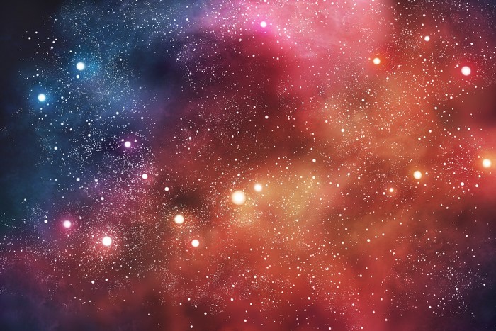 Colorful nebula with stars in deep space