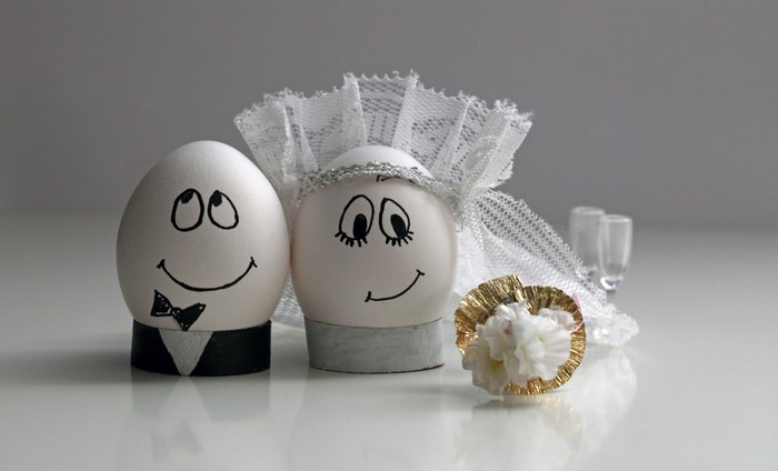 Bride and Groom Eggs at a Wedding