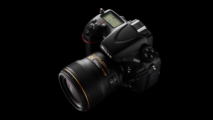 Nikon D800 camera with lens
