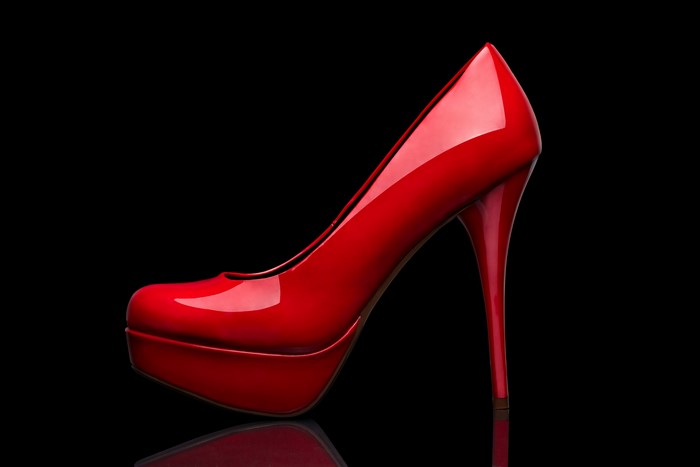 Red Stiletto High Heel Shoe