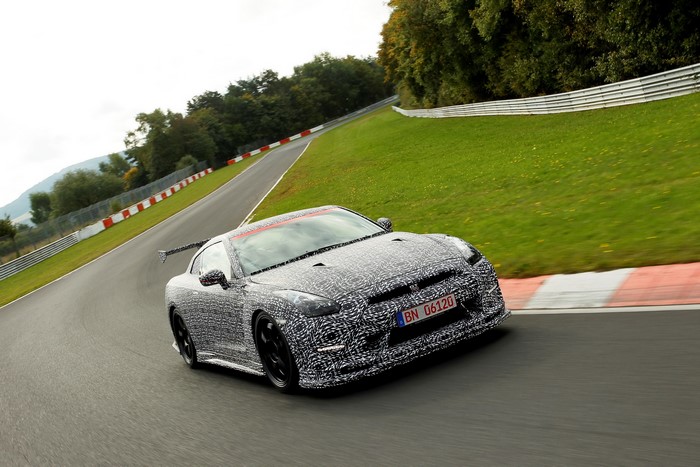 Nissan GT-R prototype on a race track