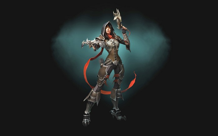 Female Archer Warrior with Hood and Armor