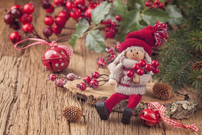 Christmas Doll with Berries and Ornaments