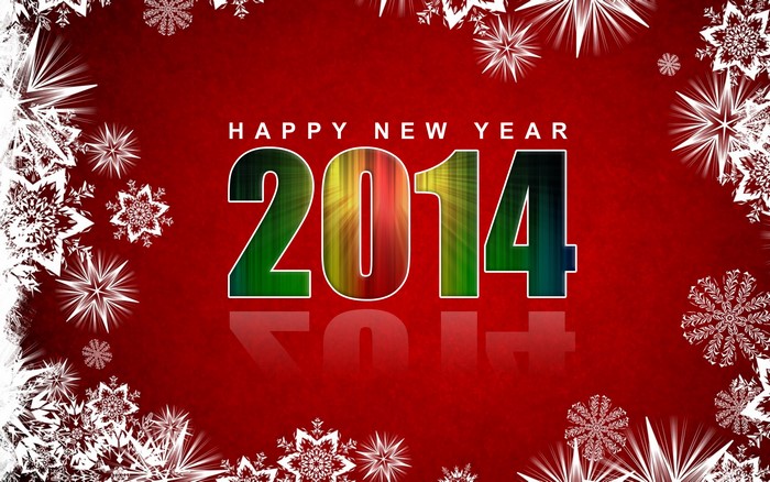 Happy New Year 2014 Snowflakes