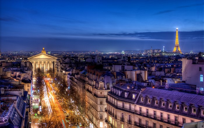Paris at Night: Eiffel Tower and Madeleine Church