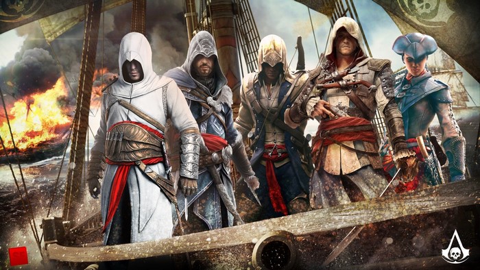 Assassins from Assassin's Creed on a ship