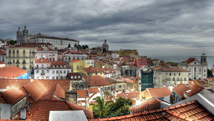 Lisbon, Portugal cityscape with historic buildings