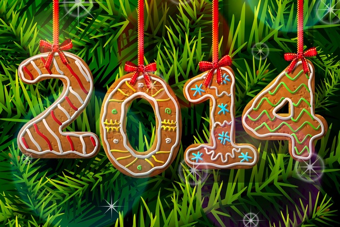 Gingerbread Numbers 2014 Hanging on Christmas Tree