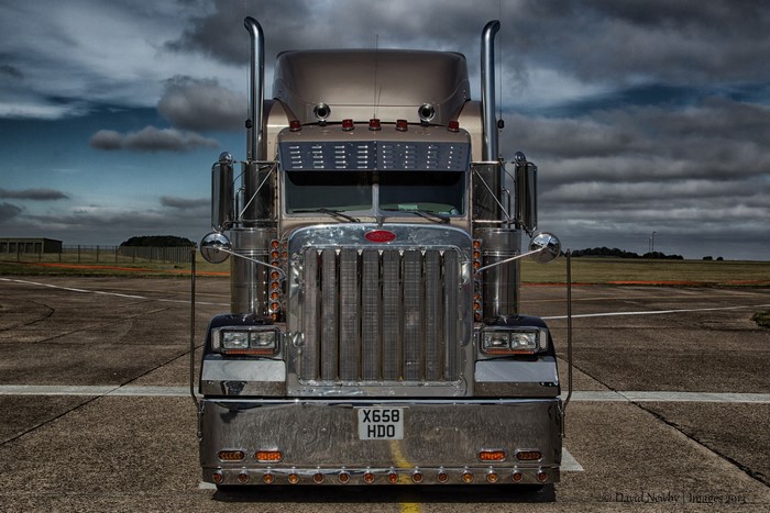 Peterbilt truck parked on tarmac