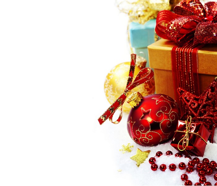 Christmas Decorations with Gifts and Ornaments