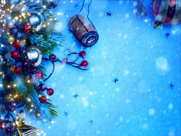 Christmas Decorations with 2014 Champagne Cork