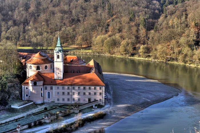 Kloster Weltenburg Abbey on the Danube River in Bavaria, Germany