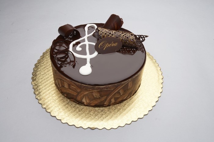 Chocolate Opera Cake with Musical Notes