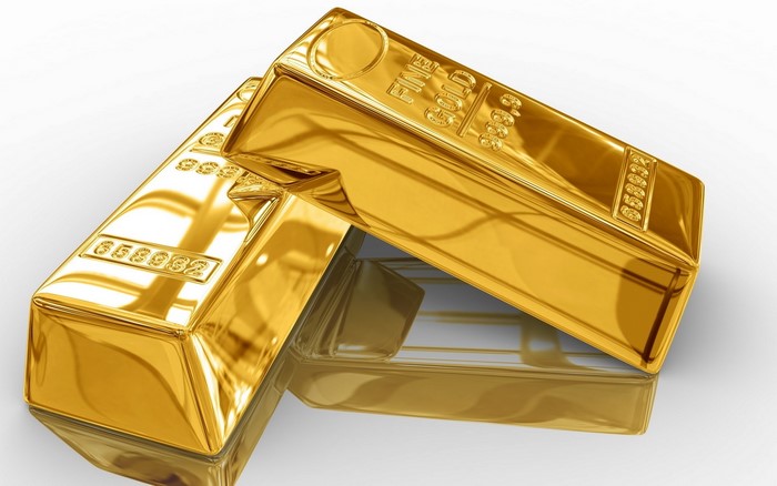 Two gold ingots with serial numbers