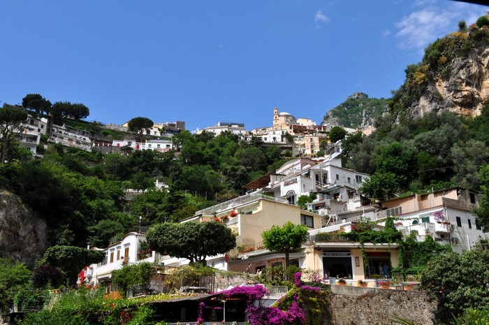 Houses on a hillside in Positano, Amalfi Coast, Italy