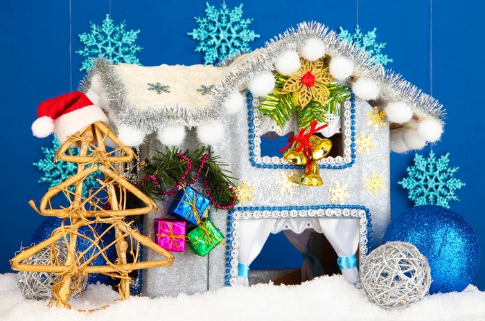 Christmas gingerbread house with decorations